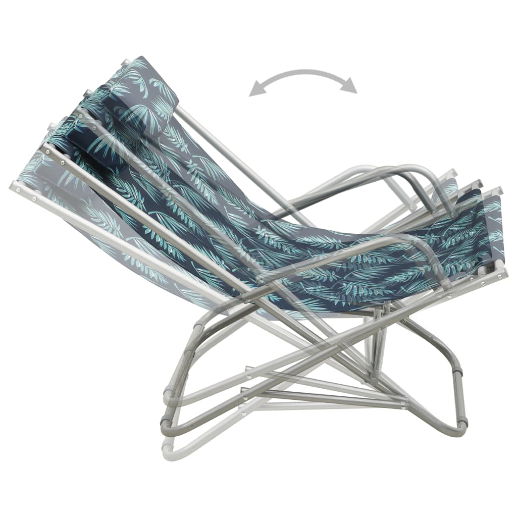 Chaises à bascule 2 pcs Acier Motif de feuilles