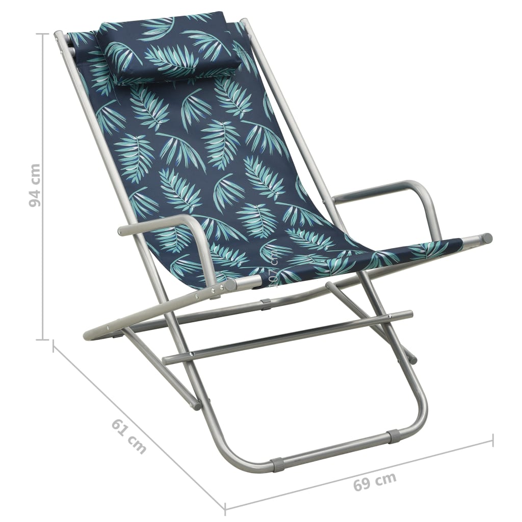 Chaises à bascule 2 pcs Acier Motif de feuilles