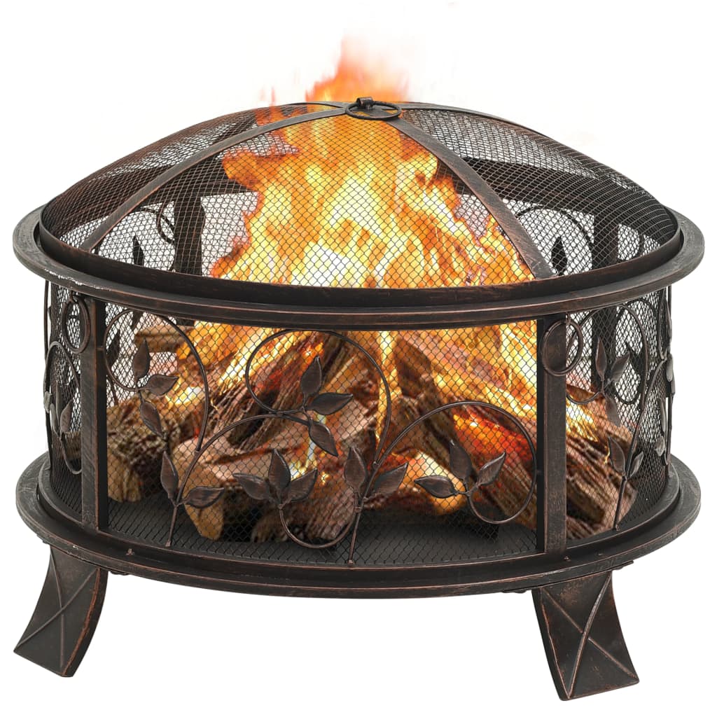 Foyer rustique avec tisonnier 67,5 cm XXL Acier