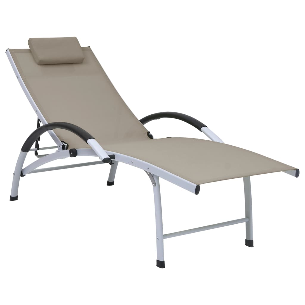 Chaise longue Aluminium textilène Taupe