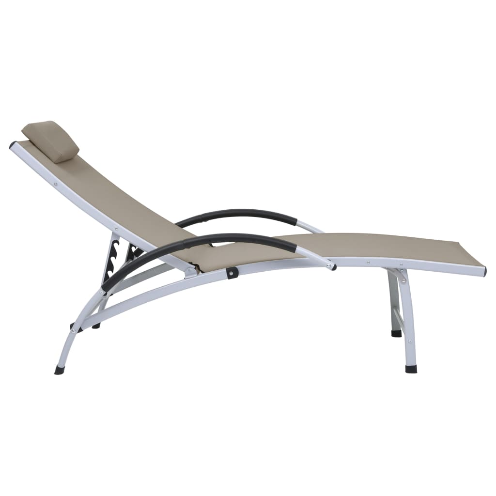 Chaise longue Aluminium textilène Taupe