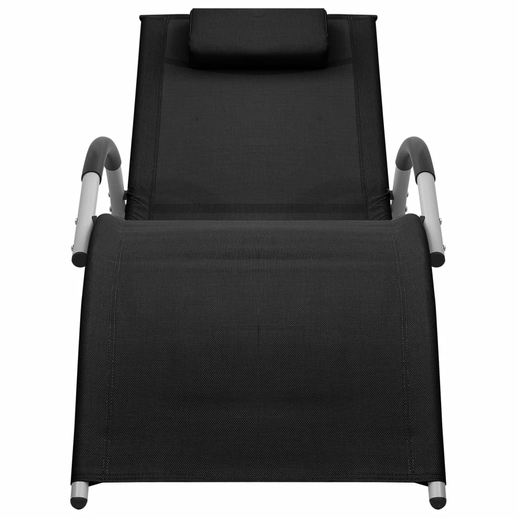 Chaise longue Textilène Noir et gris