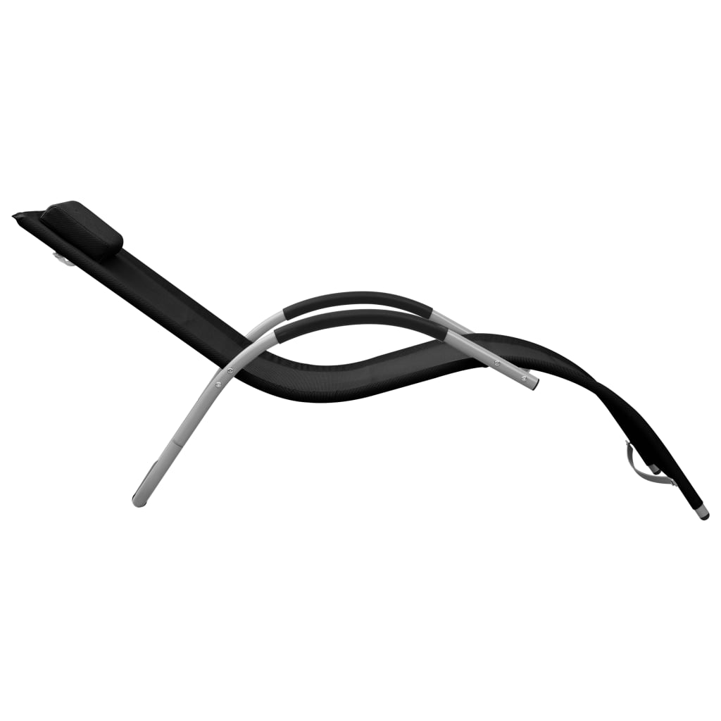 Chaise longue Textilène Noir et gris