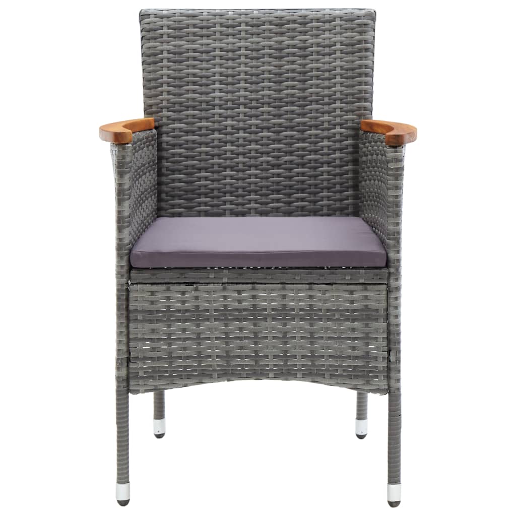 Chaises de salle à manger de jardin 4 pcs Résine tressée Gris