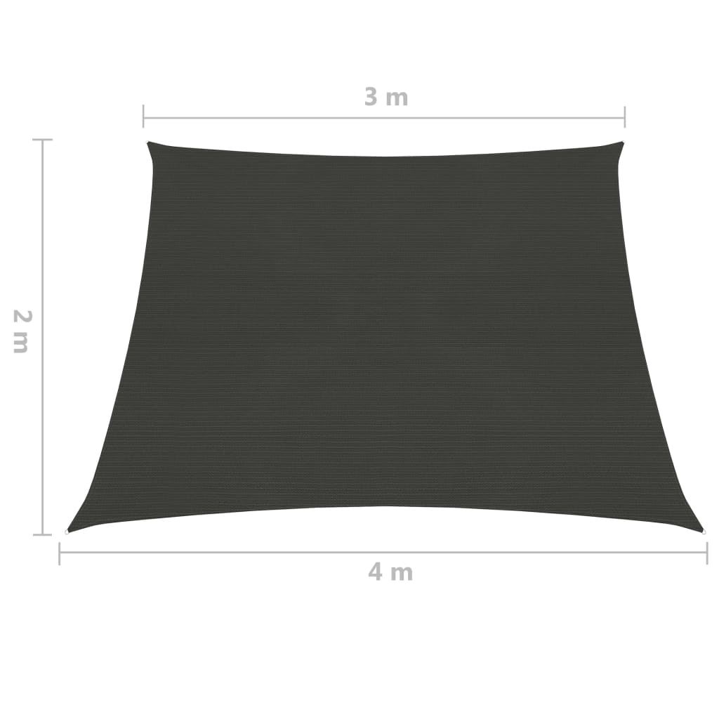 Voile d'ombrage 160 g/m² Anthracite 3/4x2 m PEHD