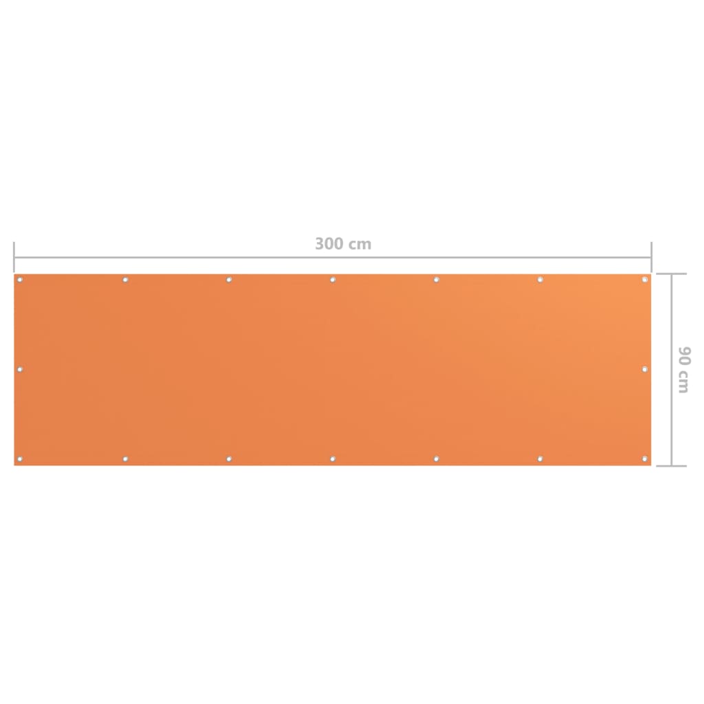 Écran de balcon Orange 90x300 cm Tissu Oxford