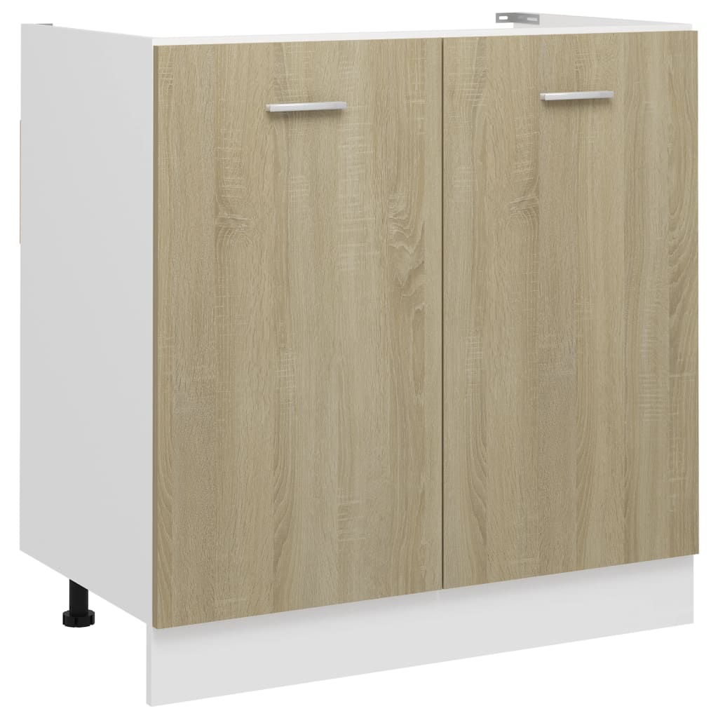 Armoire de plancher d'évier Chêne sonoma 80x46x81,5cm Aggloméré