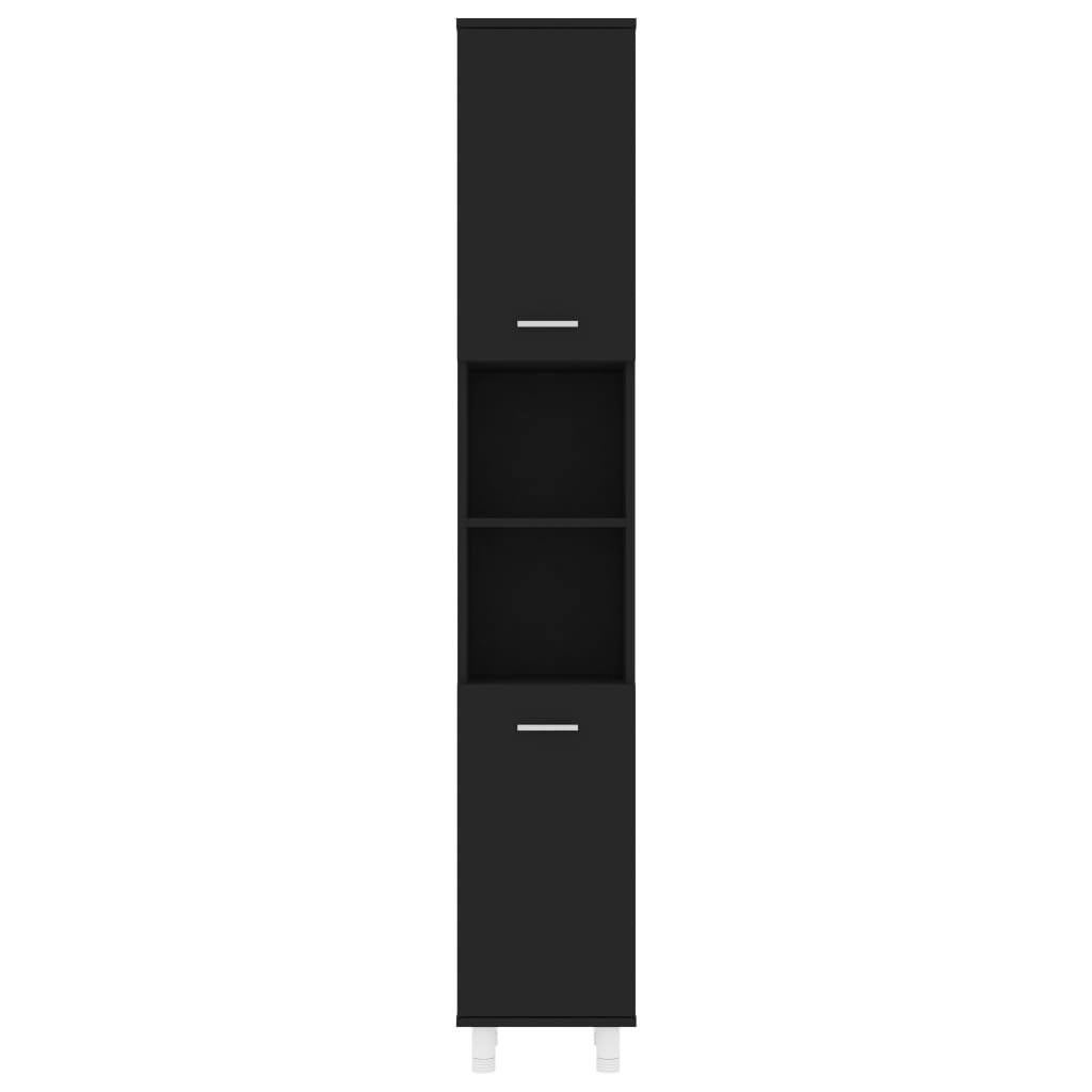 Armoire de salle de bain Noir 30x30x179 cm Aggloméré