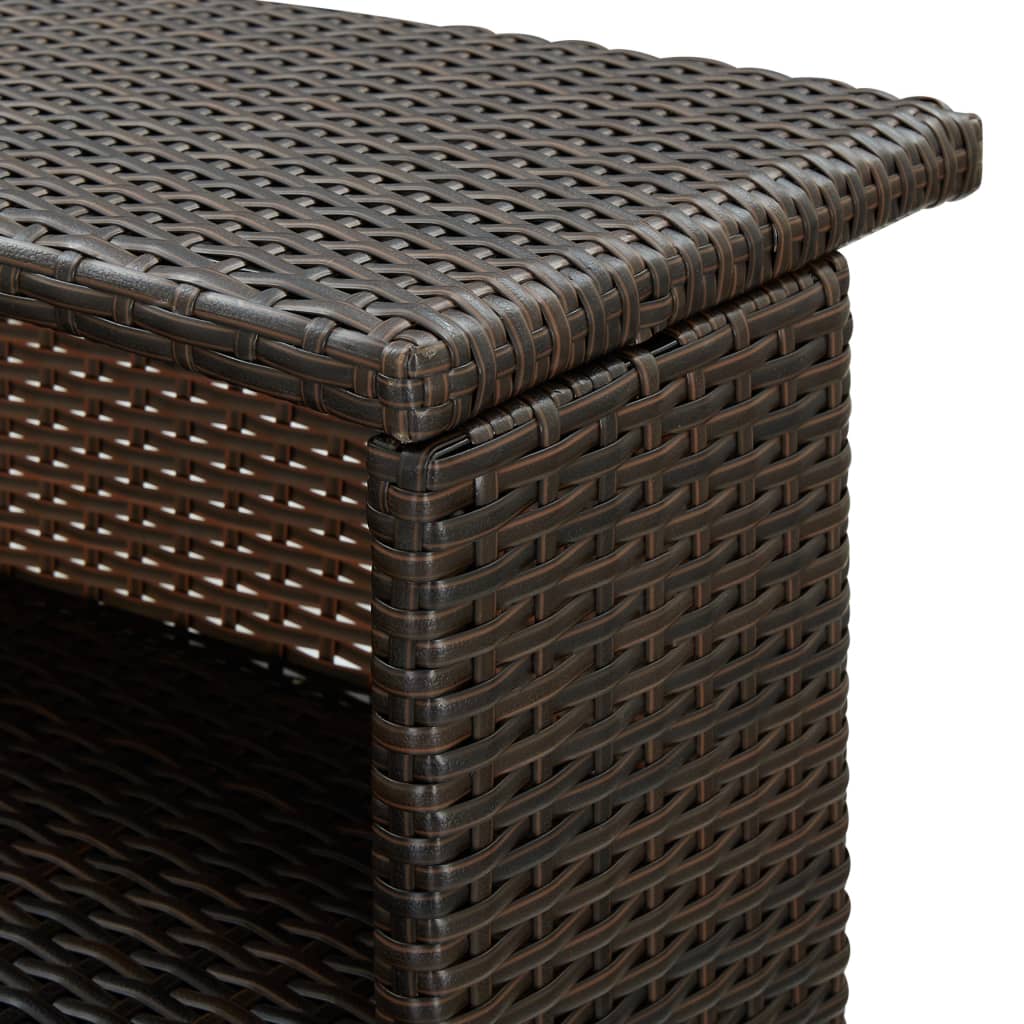 Table de bar de jardin Marron 120x55x110 cm Résine tressée