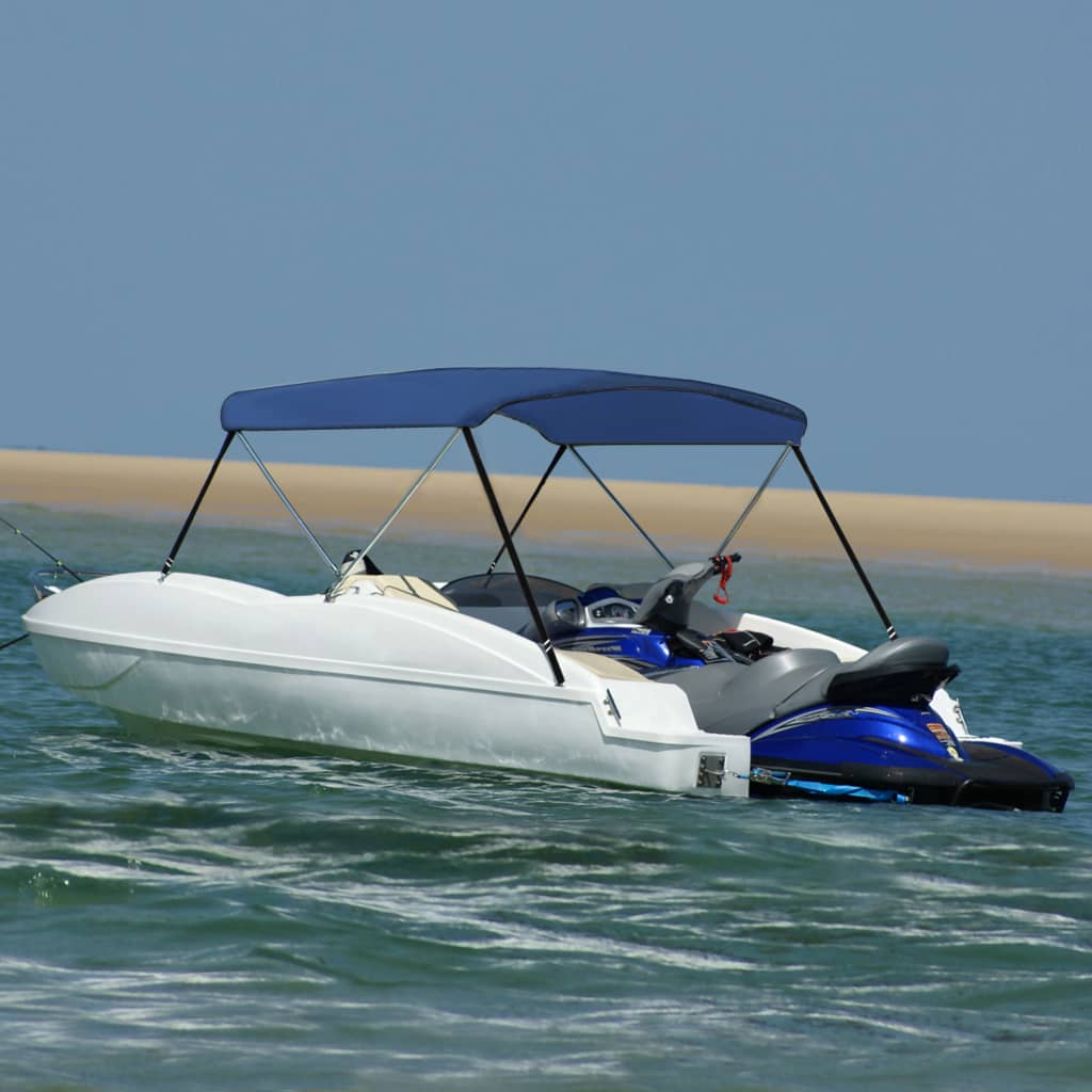 Auvent bimini à 2 arceaux Bleu marine 150x120x110 cm