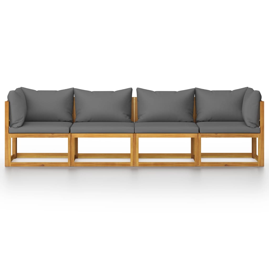 4-Seater Garden Sofa with Cushion Solid Acacia Wood (2x311856)