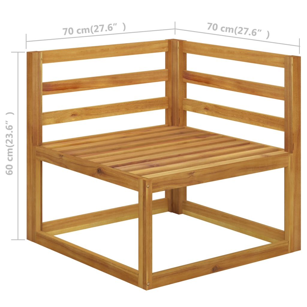6 Piece Garden Lounge Set with Cushion Cream Solid Acacia Wood  (311853+311857+311859)