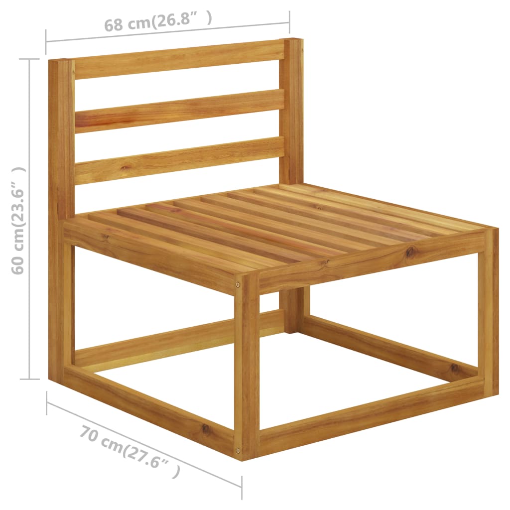 6 Piece Garden Lounge Set with Cushion Cream Solid Acacia Wood  (311853+311857+311859)
