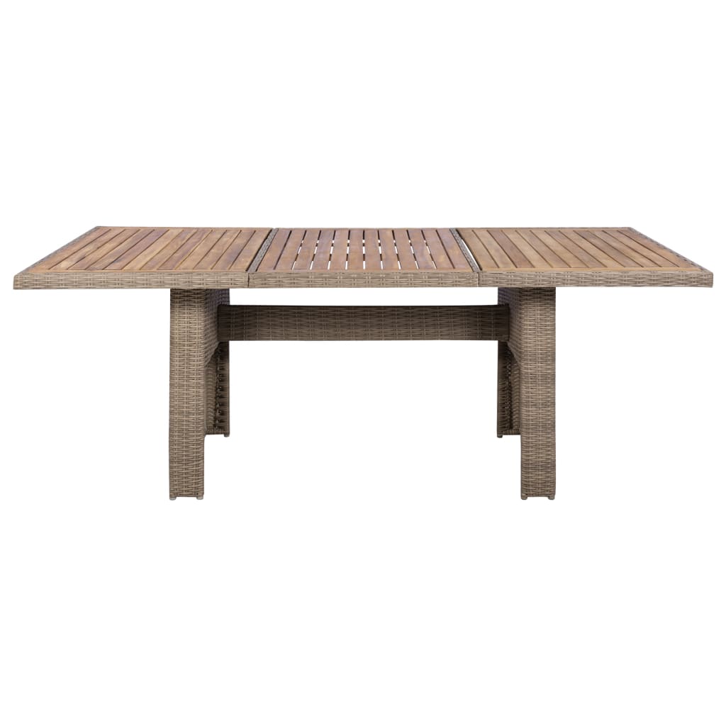 9 Piece Outdoor Dining Set with Cushions Poly Rattan Brown (4x44148+310143)