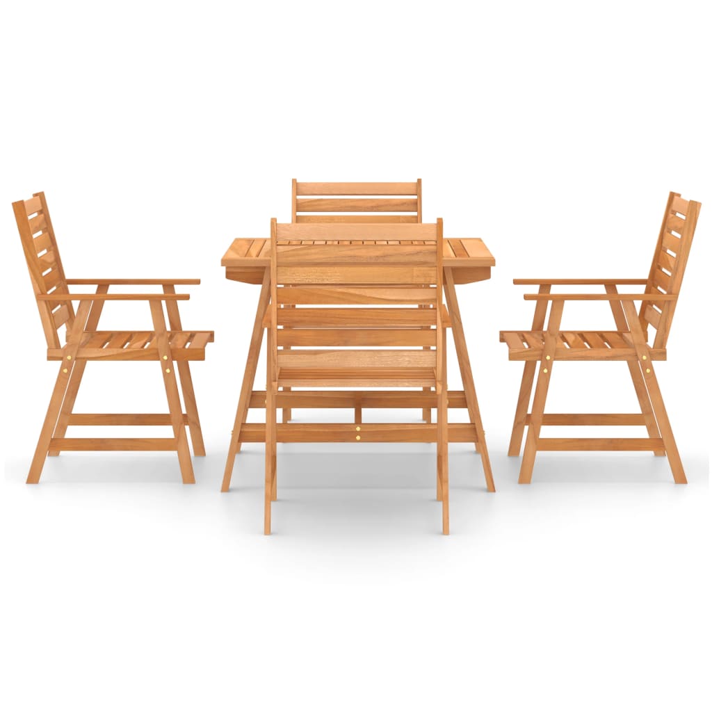 Mobilier de salle à manger de jardin 5 pcs Bois d'acacia solide