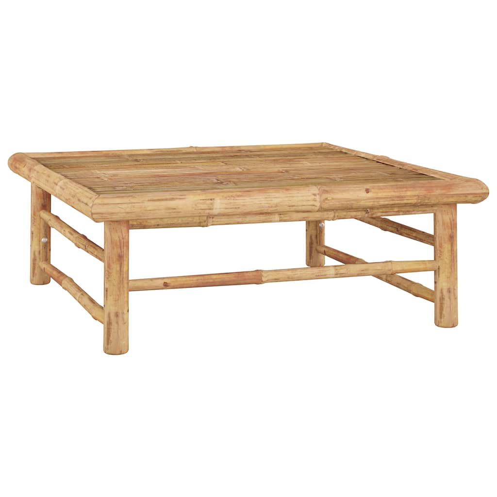 Salon de jardin 5 pcs avec coussins blanc crème Bambou
