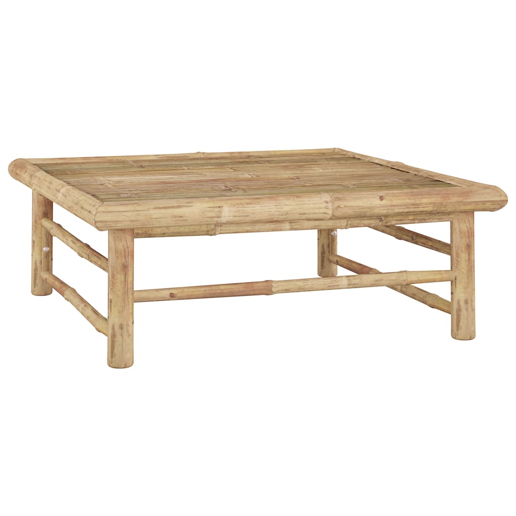 Salon de jardin 6 pcs avec coussins blanc crème Bambou