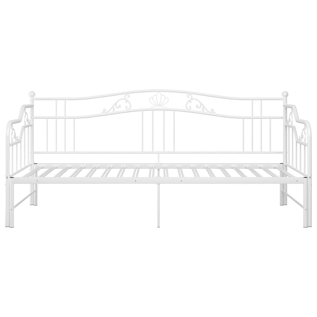 Cadre de canapé-lit extensible Blanc Métal 90x200 cm