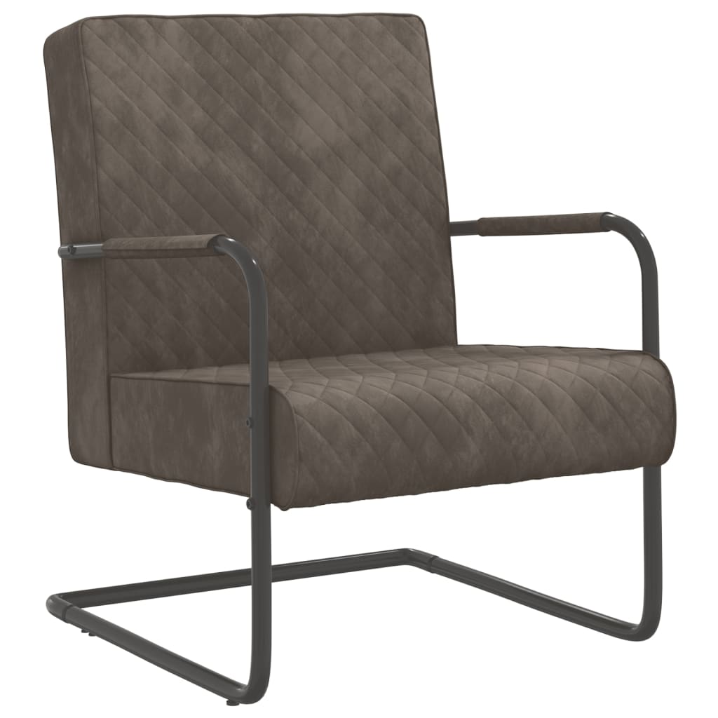 Chaise cantilever Gris clair Velours