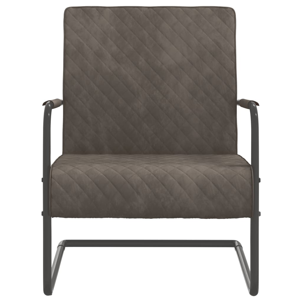 Chaise cantilever Gris clair Velours