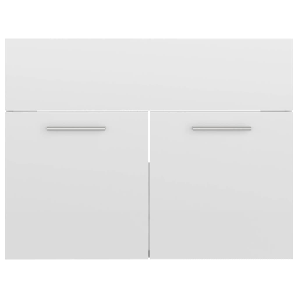 Armoire d'évier Blanc brillant 60x38,5x46 cm Aggloméré