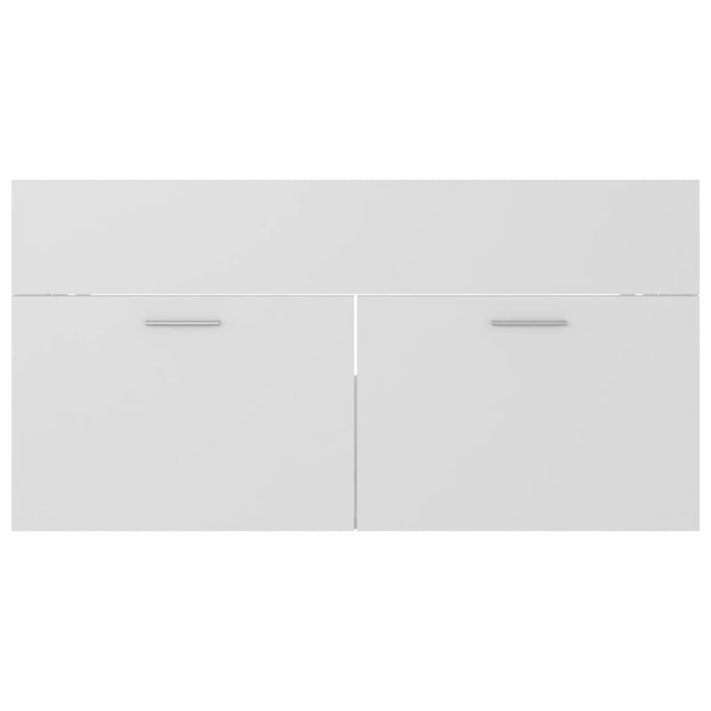 Armoire d'évier Blanc 90x38,5x46 cm Aggloméré
