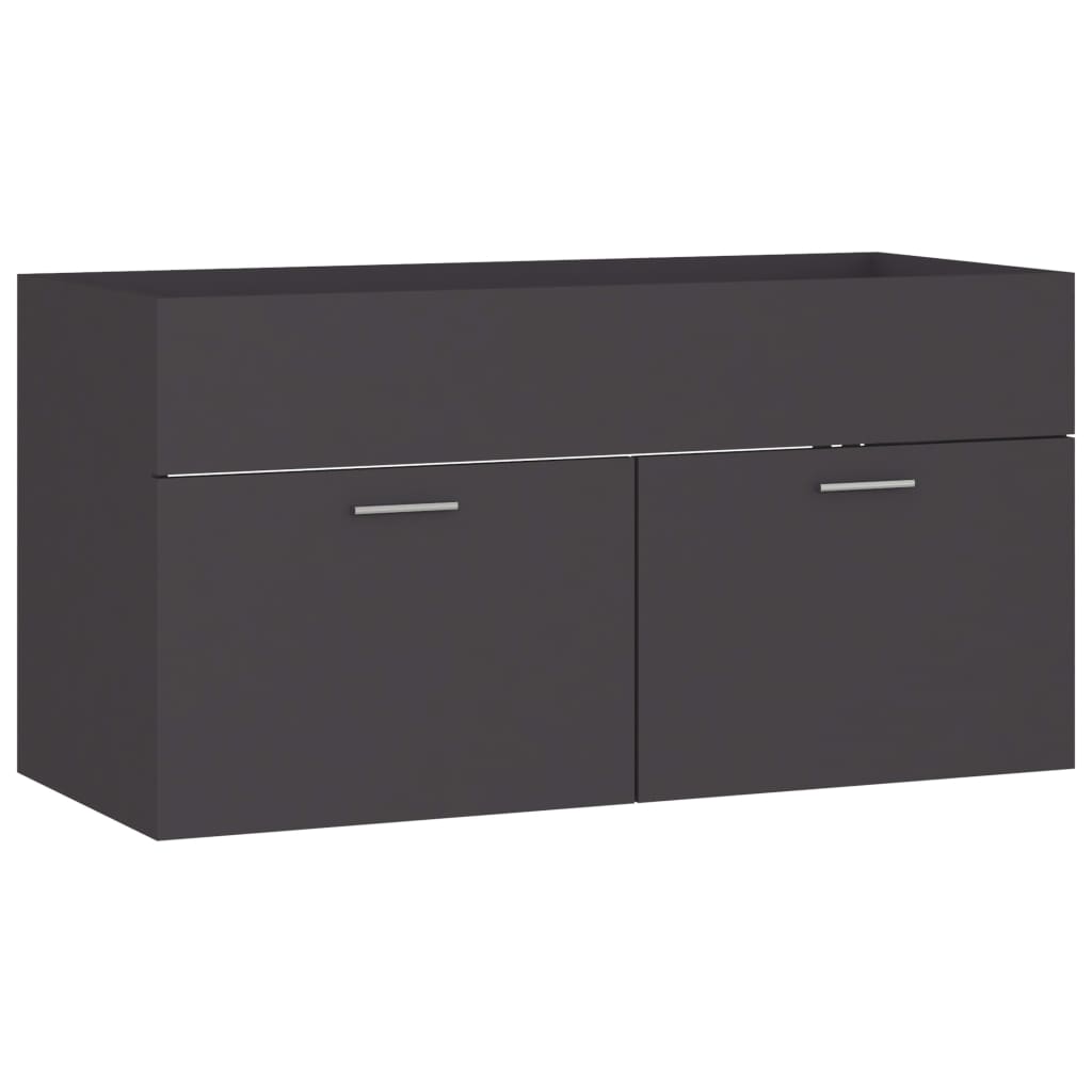 Armoire d'évier Gris 90x38,5x46 cm Aggloméré