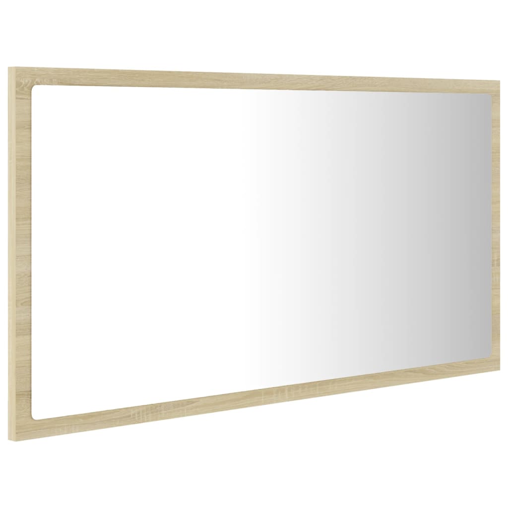 Miroir LED de salle de bain Chêne sonoma 80x8,5x37 cm Aggloméré