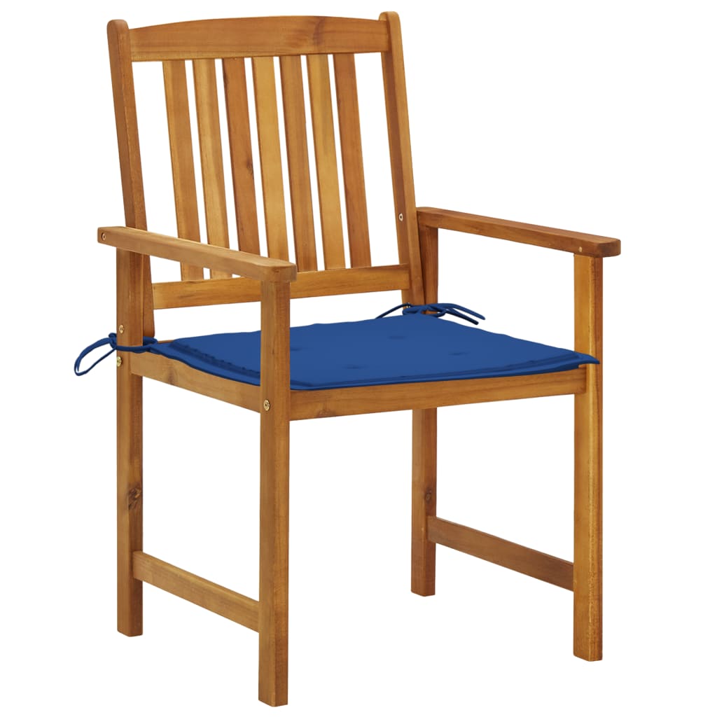 Chaises de jardin avec coussins 4 pcs Bois d'acacia massif