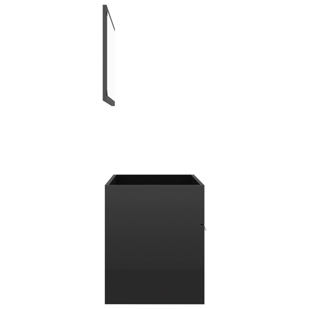 Ensemble de meubles de bain 2 pcs Noir brillant Aggloméré