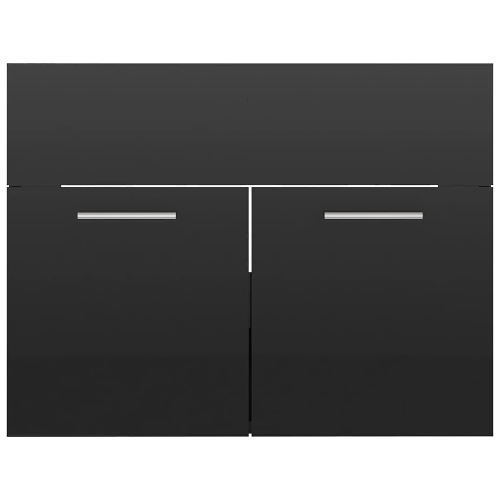 Ensemble de meubles de bain 2 pcs Noir brillant Aggloméré