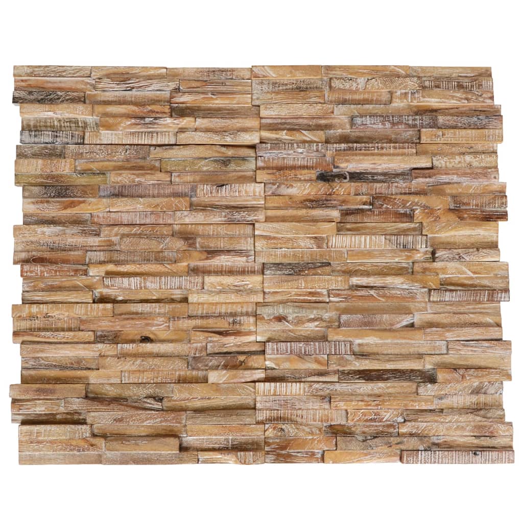 Panneaux de revêtement mural 3D 10 pcs 1,01 m² Bois de teck