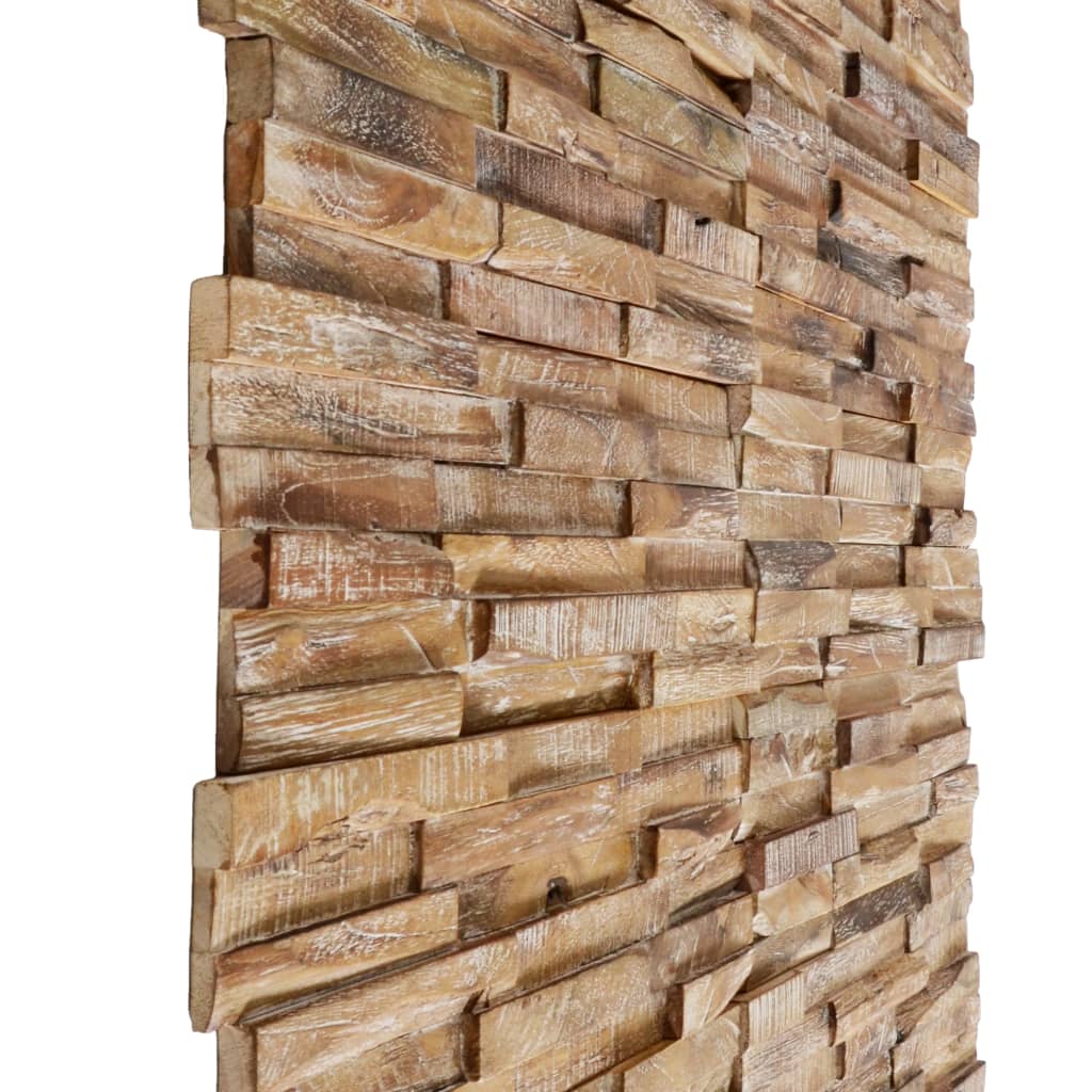 Panneaux de revêtement mural 3D 10 pcs 1,01 m² Bois de teck