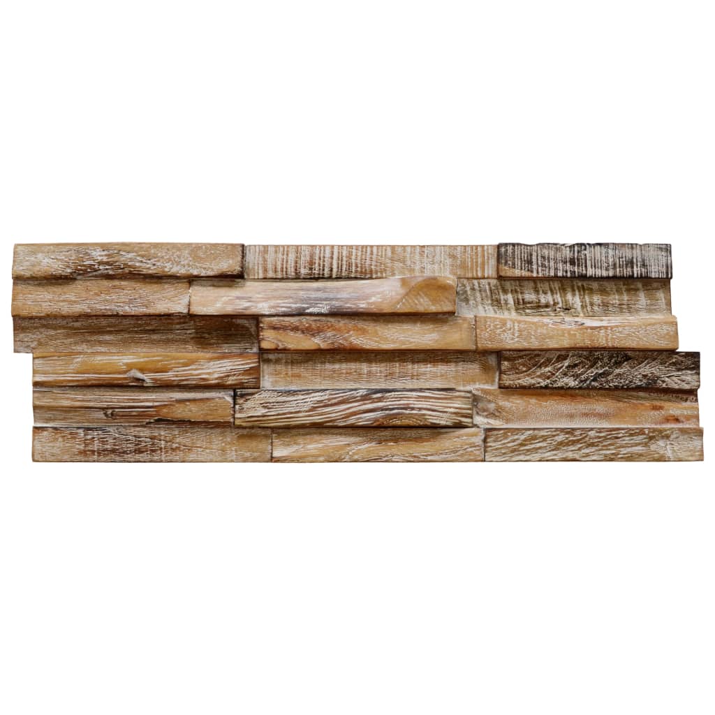 Panneaux de revêtement mural 3D 10 pcs 1,01 m² Bois de teck
