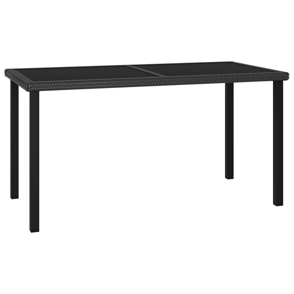 Ensemble de salle à manger de jardin 7 pcs Résine tressée Noir