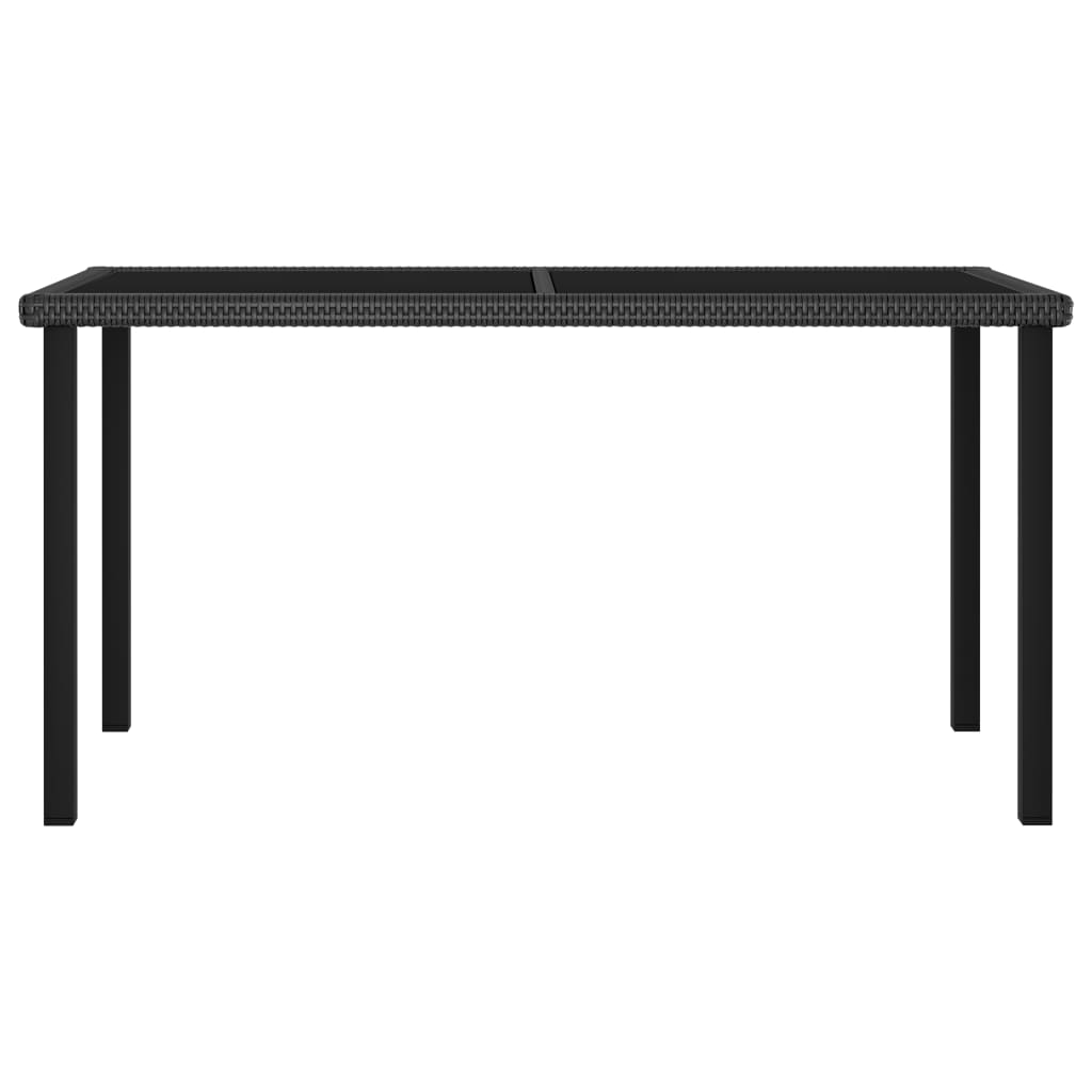 Ensemble de salle à manger de jardin 7 pcs Résine tressée Noir