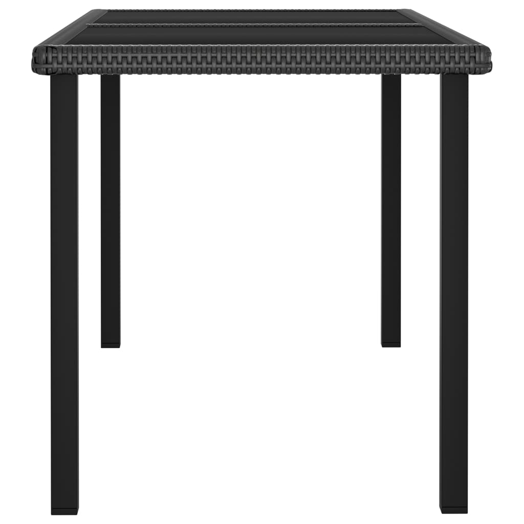 Ensemble de salle à manger de jardin 7 pcs Résine tressée Noir