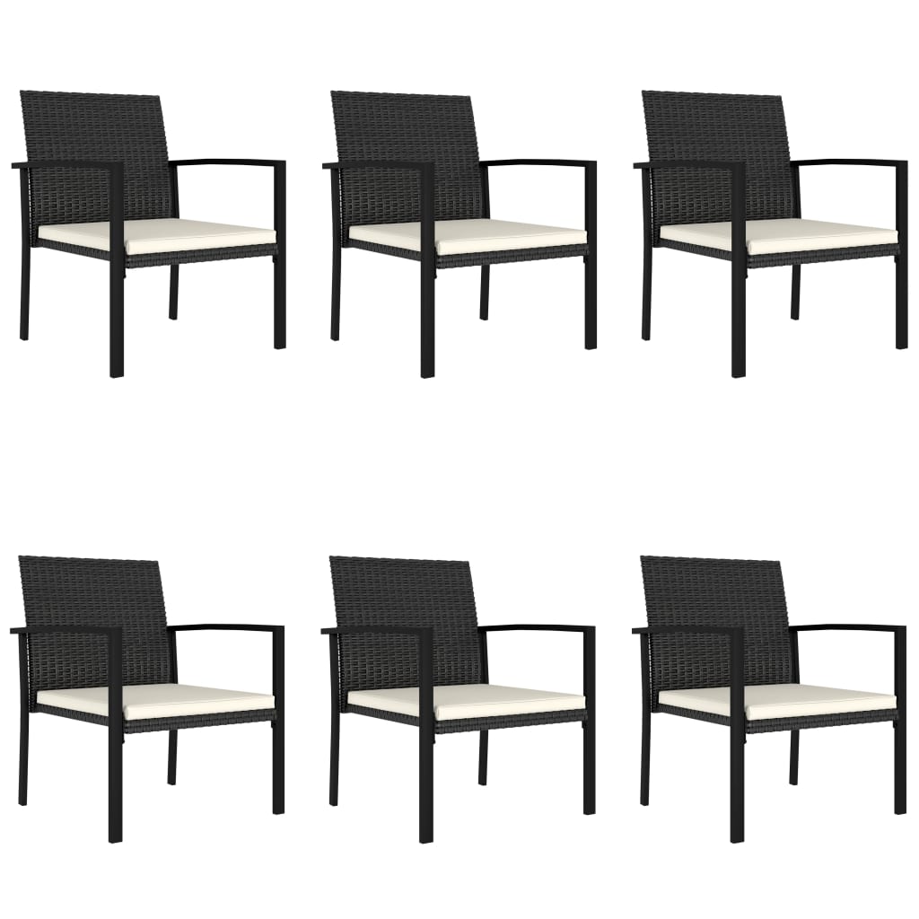 Ensemble de salle à manger de jardin 7 pcs Résine tressée Noir