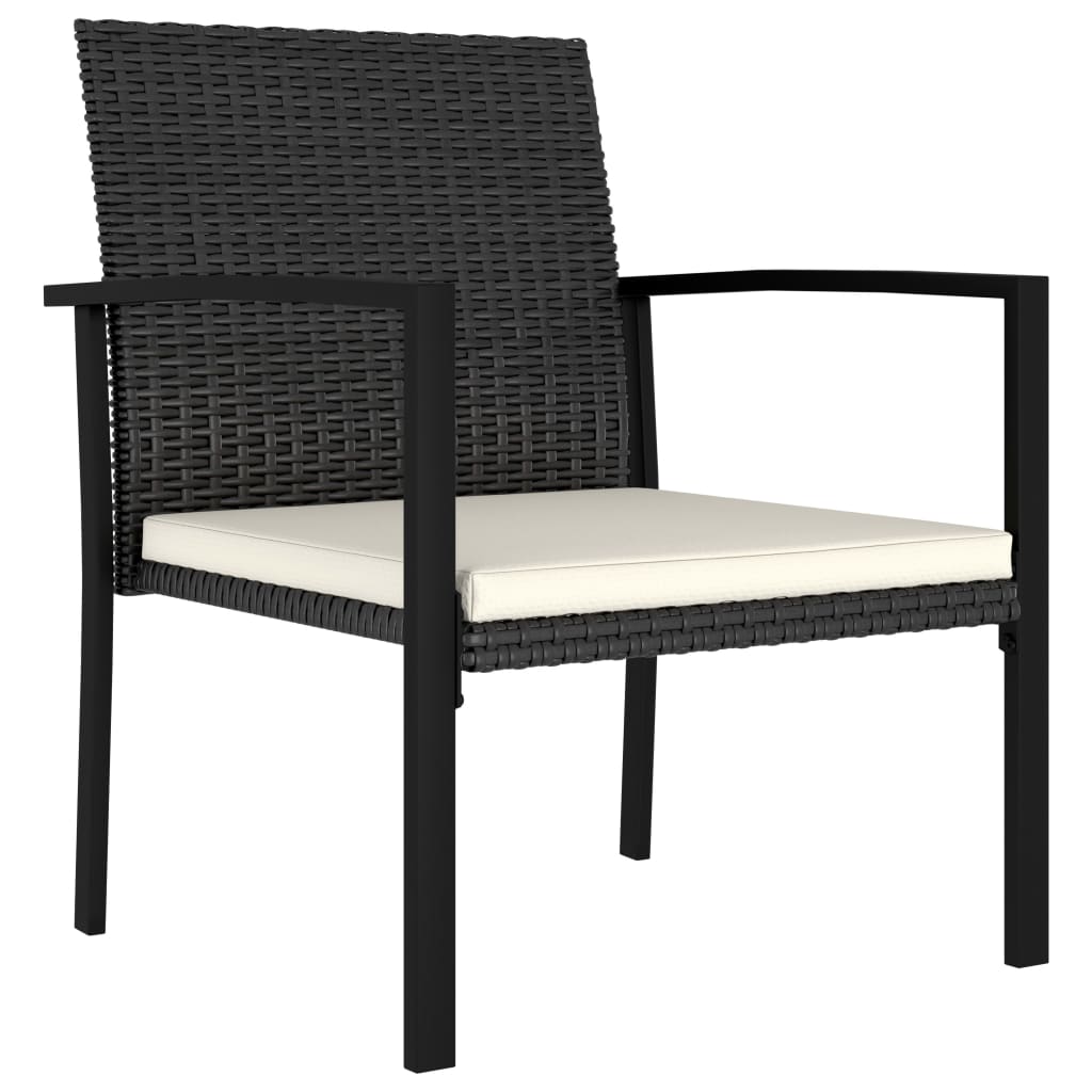 Ensemble de salle à manger de jardin 7 pcs Résine tressée Noir
