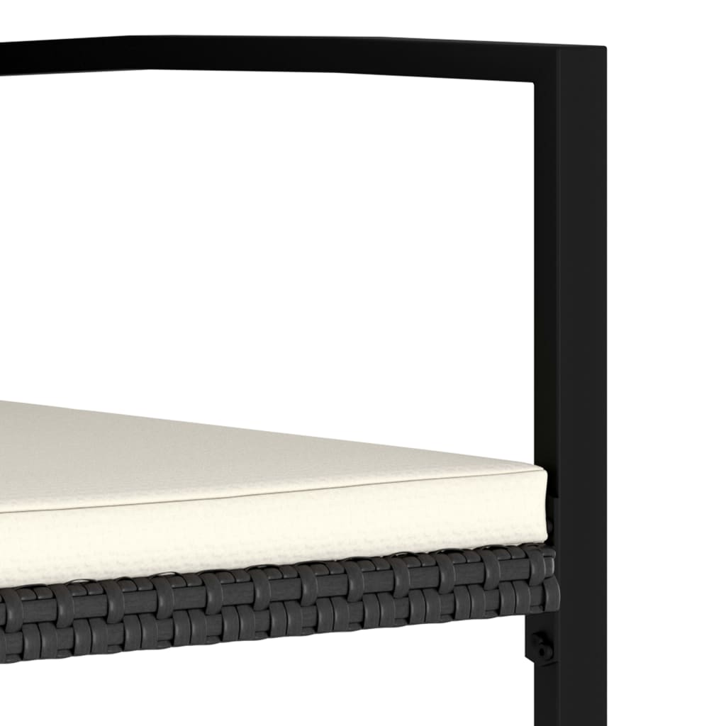 Ensemble de salle à manger de jardin 7 pcs Résine tressée Noir