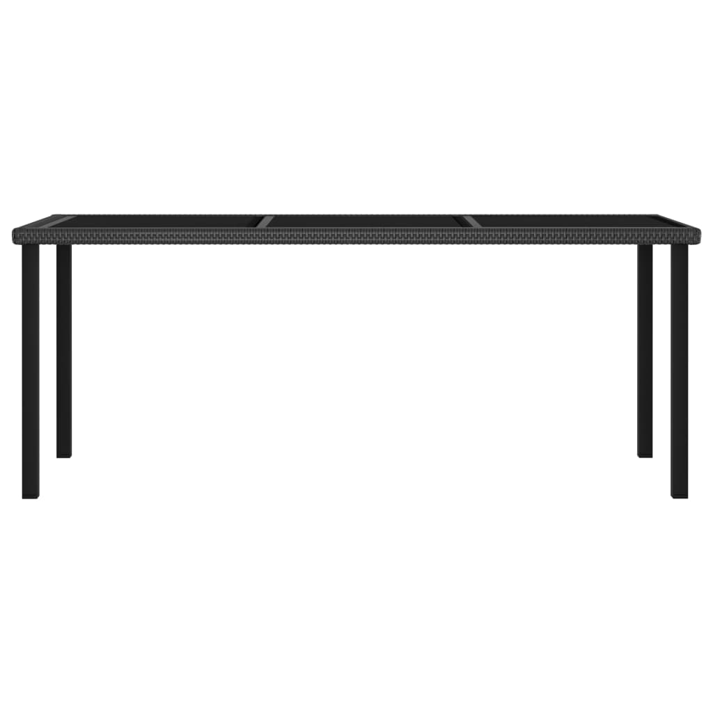 Ensemble de salle à manger de jardin 9 pcs Résine tressée Noir