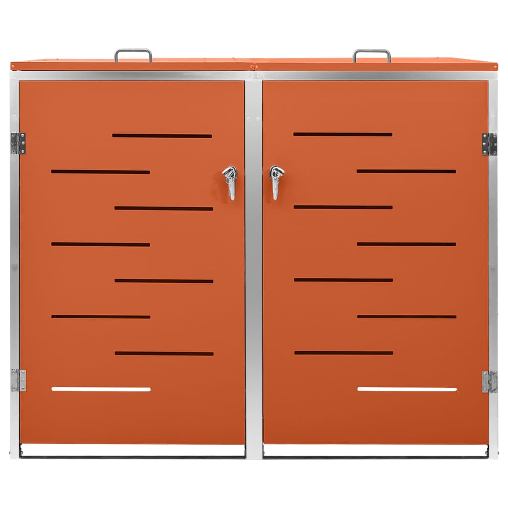 Abri pour deux poubelles 138x77,5x115,5 cm Inox