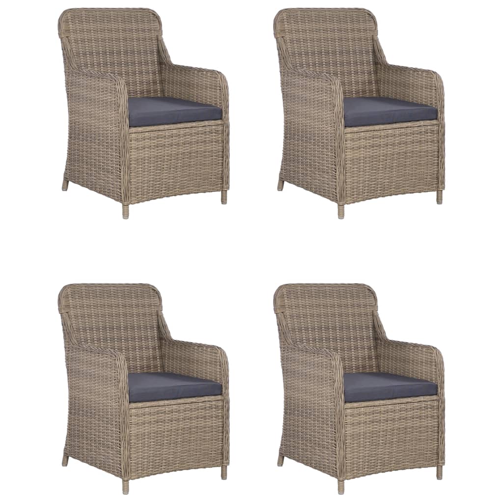 Ensemble de salle à manger de jardin 5 pcs Marron