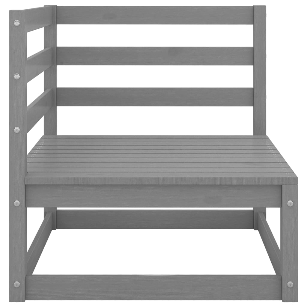 Salon de jardin 3 pcs Gris Bois de pin massif