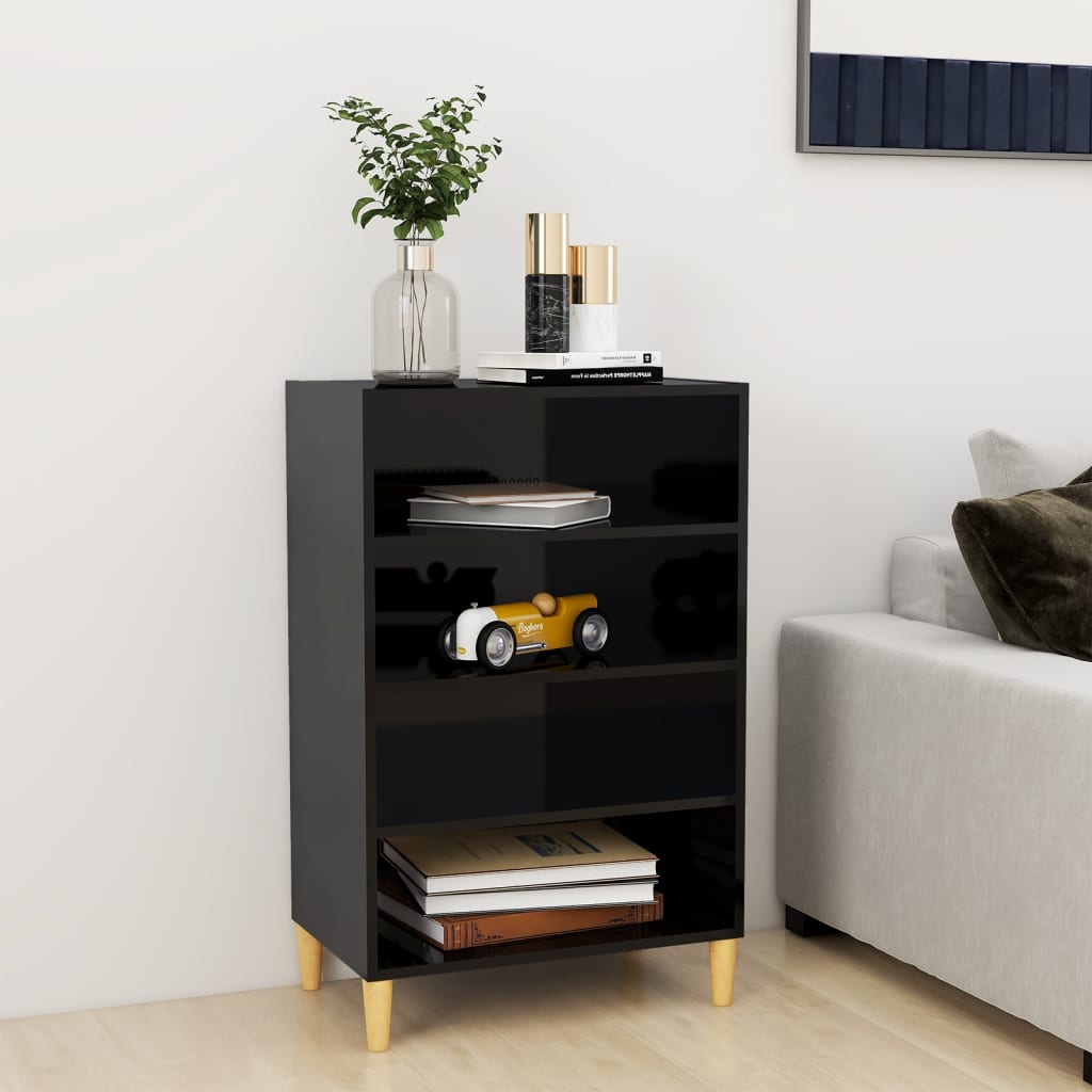 Buffet Noir brillant 57x35x90 cm Aggloméré