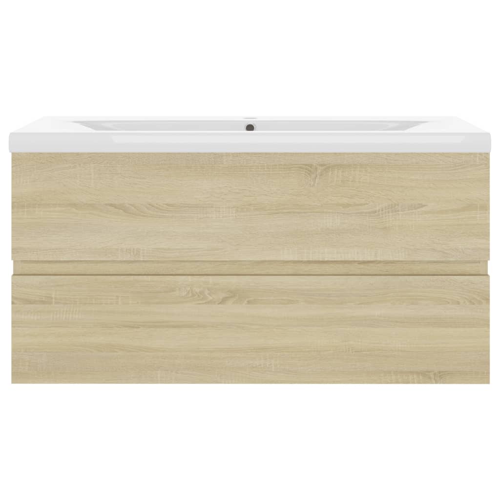 Armoire d'évier avec lavabo intégré Chêne sonoma Aggloméré