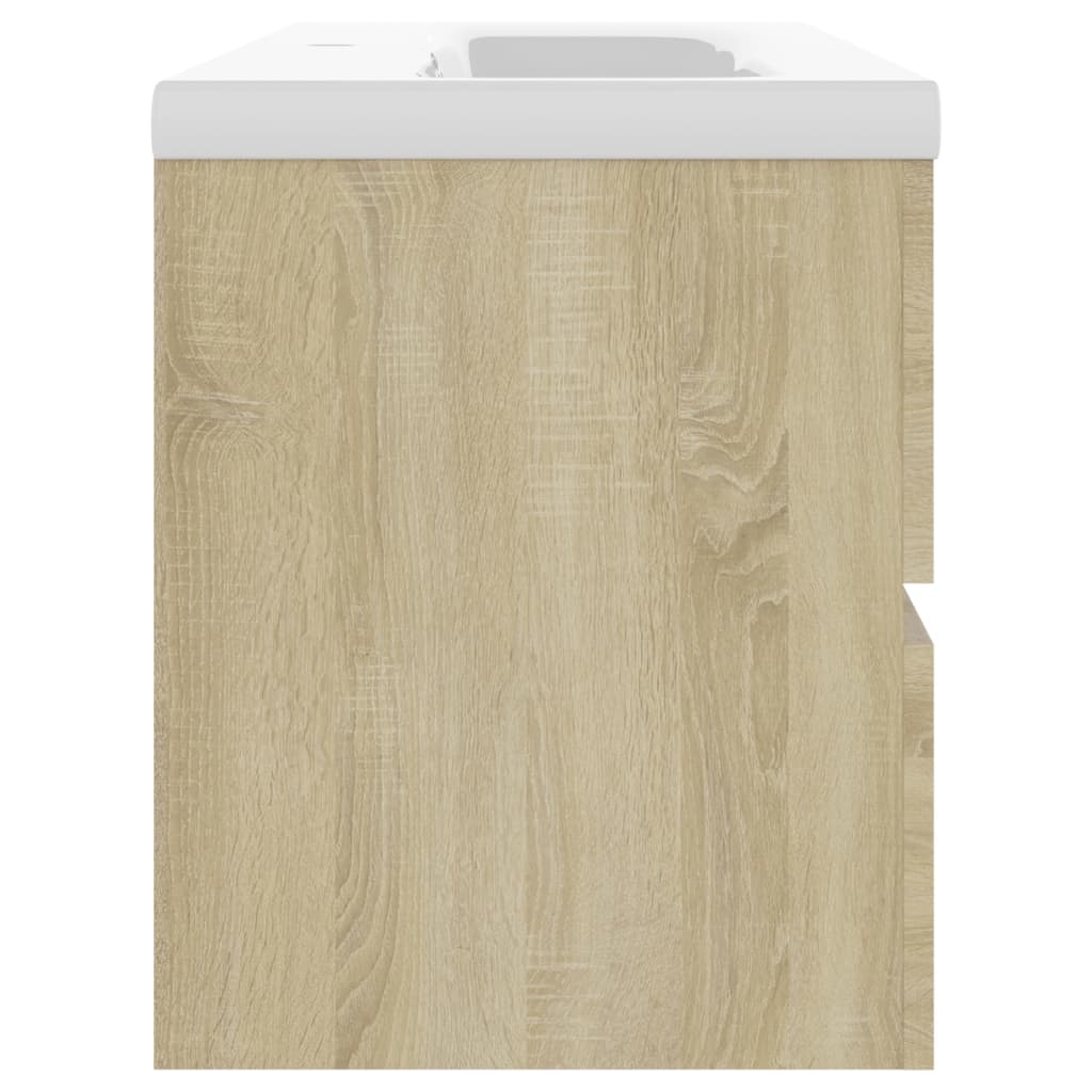 Armoire d'évier avec lavabo intégré Chêne sonoma Aggloméré