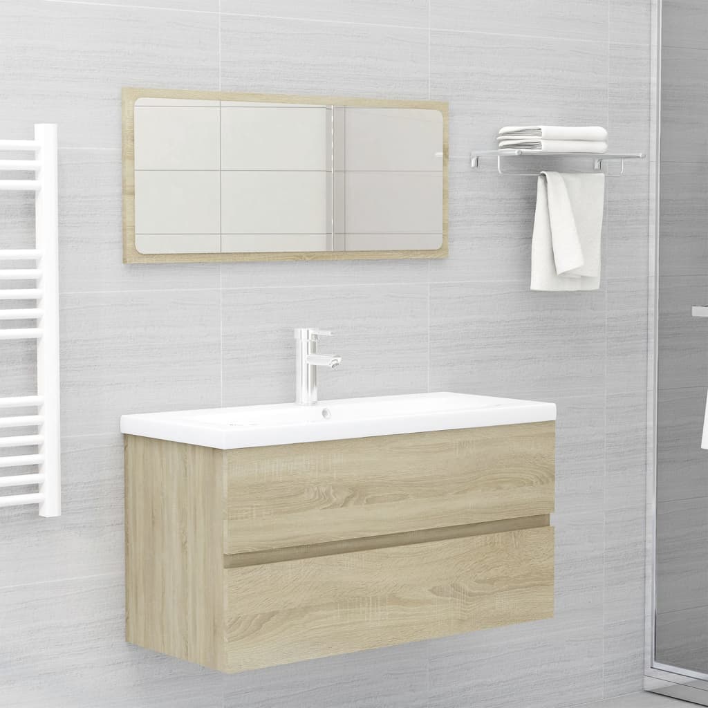 Armoire d'évier avec lavabo intégré Chêne sonoma Aggloméré