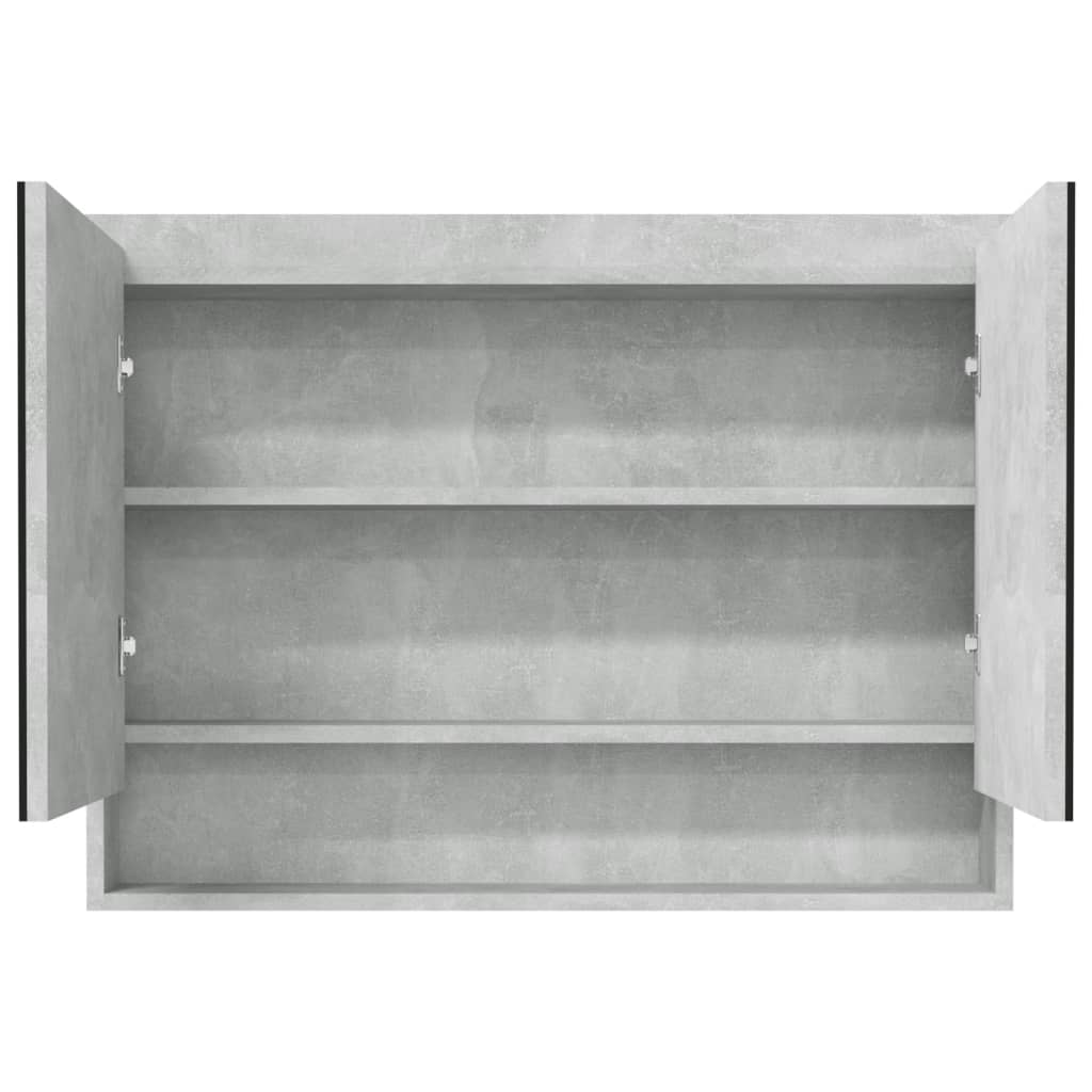 Armoire à miroir de salle de bain 80x15x60 cm MDF Gris béton