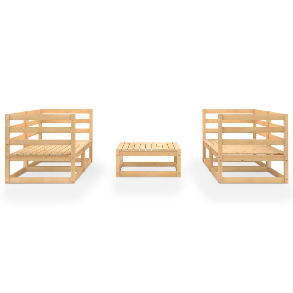 Salon de jardin 5 pcs Bois de pin massif